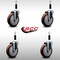 Service Caster 5'' SS Maroon Poly Wheel Swivel 7/8'' Expanding Stem Caster Set, 4PK SCC-SSEX20S514-PPUB-MRN-78-4 - alternate 2